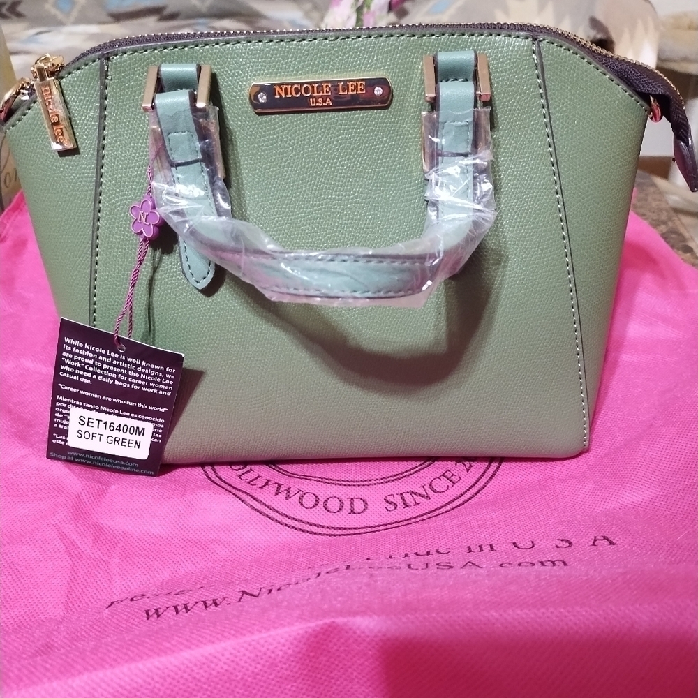 Nicole Lee Executive Collection Green Handbag